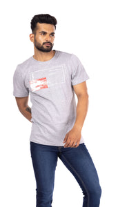 Round Neck Half Sleeves Regular Fit Solid Print Tshirt