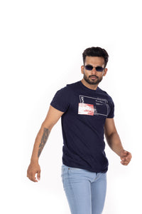 Round Neck Half Sleeves Regular Fit Solid Print Tshirt