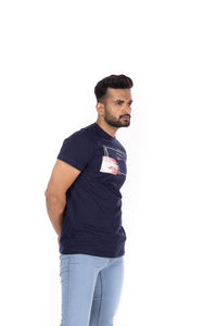 Round Neck Half Sleeves Regular Fit Solid Print Tshirt