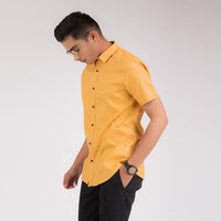 Gold Printed Slim Fit Shirt