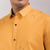 Gold Printed Slim Fit Shirt