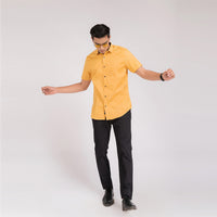 Gold Printed Slim Fit Shirt