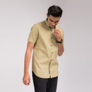 Light Olive Print Slim Fit Shirt