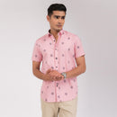 Taffy Pink Motif Print Slim Fit Shirt