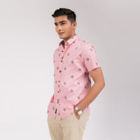 Taffy Pink Motif Print Slim Fit Shirt