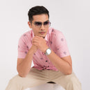 Taffy Pink Motif Print Slim Fit Shirt