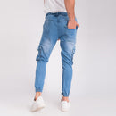 Ice Blue Regular Fit Denim Jogger