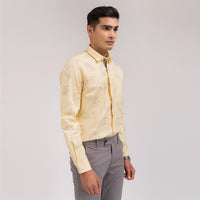 Yellow Printed Slim Fit Shirt