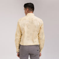 Yellow Printed Slim Fit Shirt