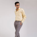Yellow Printed Slim Fit Shirt