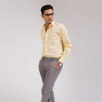 Yellow Printed Slim Fit Shirt