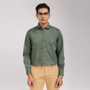 Dark Green Print Regular Fit Shirt