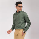 Dark Green Print Regular Fit Shirt