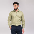 Printed Moss Green Regular Fit Shirt